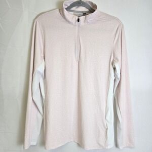 KJUS Sunshine Printed Long Sleeve Half-Zip Midlayer, Pink White, LG25-L08, 42 XL